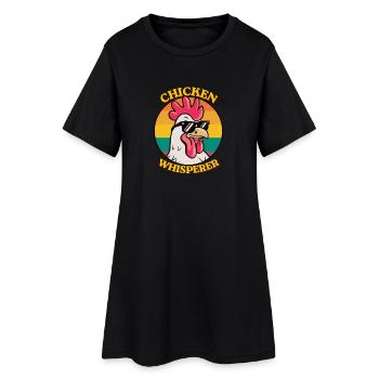 Chuchoteur de poulets Ferme drôle d’amoureux de poulets - Robe T-shirt Femme - noir - Devant