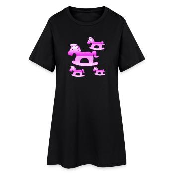 Chevaux - Robe T-shirt Femme - noir - Devant