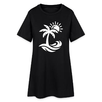 Océan Palm Tree Beach - Robe T-shirt Femme - noir - Devant