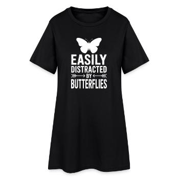 Cadeau des proverbes papillons : plaisante, papillons - Robe T-shirt Femme - noir - Devant