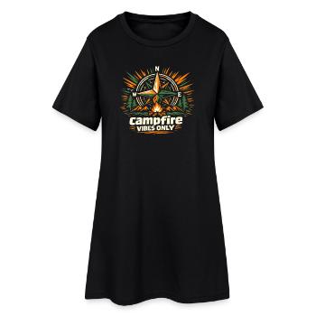 Ambiances de boussole de feu de camp - Robe T-shirt Femme - noir - Devant