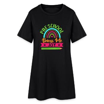 Pre K Teacher Brings Me Joy Kindergarten Teacher - Frauen T-Shirt-Kleid - Schwarz - Vorne