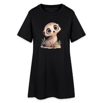 Suricate Erdmännchen - Robe T-shirt Femme - noir - Devant
