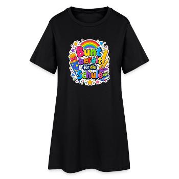 Schulkind 2026 Einschulung 2026 Schulanfang - Frauen T-Shirt-Kleid - Schwarz - Vorne