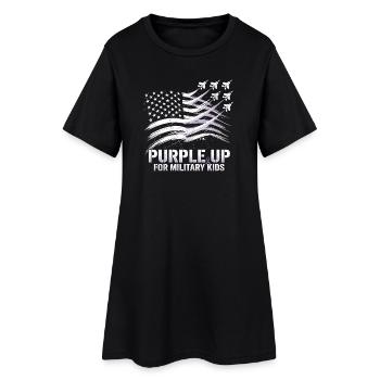 Violet pour les enfants militaires - Robe T-shirt Femme - noir - Devant