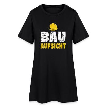 Bauaufsicht Bauarbeiter - Frauen T-Shirt-Kleid - Schwarz - Vorne