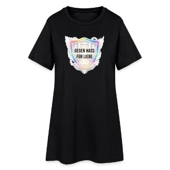 Anti Hass Statement für Frauen Männer Shirt  - Frauen T-Shirt-Kleid - Schwarz - Vorne