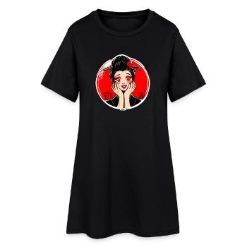 Pop Art du cœur de geisha - Robe T-shirt Femme - noir - Devant
