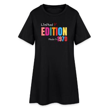 Limitierte Auflage Hergestellt 1970 - Frauen T-Shirt-Kleid - Schwarz - Vorne