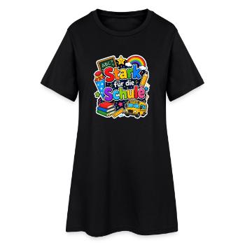 Schulkind 2026 Einschulung 2026 Schulanfang - Frauen T-Shirt-Kleid - Schwarz - Vorne