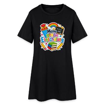 Schulkind 2026 Einschulung 2026 Schulanfang - Frauen T-Shirt-Kleid - Schwarz - Vorne