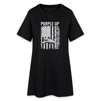 Enfants militaires violets Chasseurs Militaires Enfants - Robe T-shirt Femme - noir - Devant
