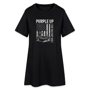 Violet pour Enfant Militaire Enfant Enfant Militaire - Robe T-shirt Femme - noir - Devant