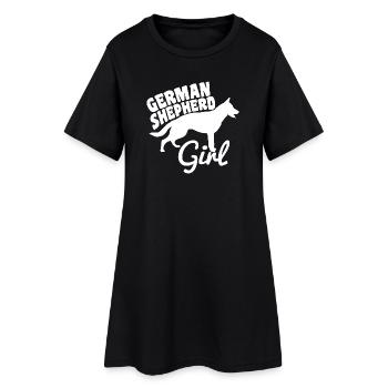 German Shepherd Girl - Frauen T-Shirt-Kleid - Schwarz - Vorne