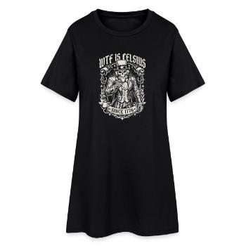 WTF is Celsius Skeleton Funny American - Frauen T-Shirt-Kleid - Schwarz - Vorne