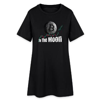 Bitcoin jusqu’à la Lune - Robe T-shirt Femme - noir - Devant