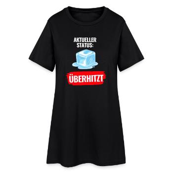 Aktueller Status Überhitzt T-Shirt Sommer - Frauen T-Shirt-Kleid - Schwarz - Vorne