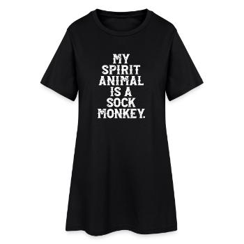 Mein Geisttier: Sockenaffe - Frauen T-Shirt-Kleid - Schwarz - Vorne