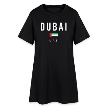 Typographie en gras du drapeau de Dubaï - Robe T-shirt Femme - noir - Devant