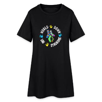 Welt-Down-Syndrom-Sockenkreis - Frauen T-Shirt-Kleid - Schwarz - Vorne