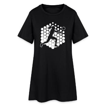 Die Ballsportlerinnen und Fistball passen zusammen - Frauen T-Shirt-Kleid - Schwarz - Vorne