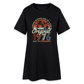 Jahrgang 1976 Geburtstag Vintage Retro Geschenk - Frauen T-Shirt-Kleid - Schwarz - Vorne