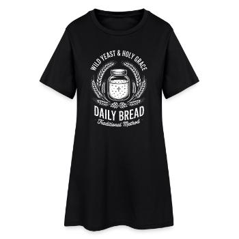 Daily Bread: Tradition der Wildhefe - Frauen T-Shirt-Kleid - Schwarz - Vorne