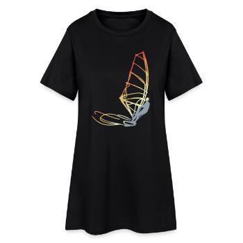 Planche à voile vintage - Robe T-shirt Femme - noir - Devant