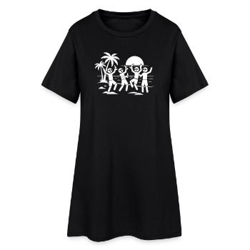Fête de fin d’année à la plage - Robe T-shirt Femme - noir - Devant