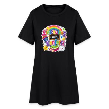 Schulkind 2026 Einschulung 2026 Schulanfang - Frauen T-Shirt-Kleid - Schwarz - Vorne