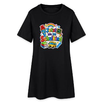 Schulkind 2026 Einschulung 2026 Schulanfang - Frauen T-Shirt-Kleid - Schwarz - Vorne