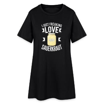 Sauerkraut Sauerkohl deutsches Gericht Geschenk - Frauen T-Shirt-Kleid - Schwarz - Vorne