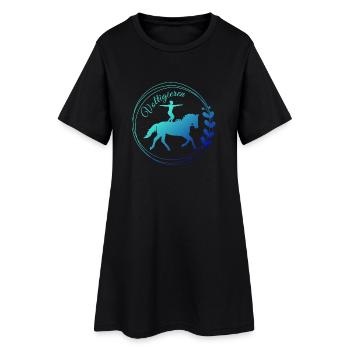 Voltigieren Stand: Volti Pferdesport Pflichtübung - Frauen T-Shirt-Kleid - Schwarz - Vorne