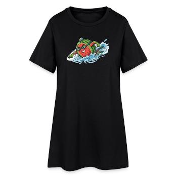 Éclaboussures de pastèque, ambiances de piscine d’été, mesdames - Robe T-shirt Femme - noir - Devant