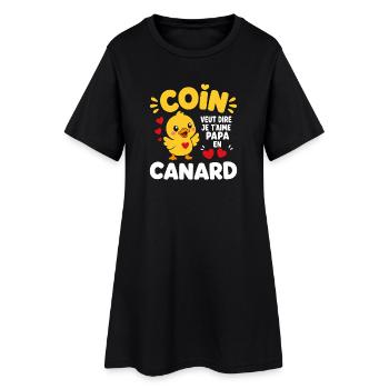 Canard Amour: Je t'aime Papa Canard - Robe T-shirt Femme - noir - Devant