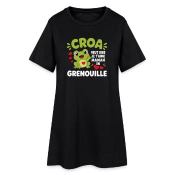 Grenouille d’Amour Maman - Robe T-shirt Femme - noir - Devant