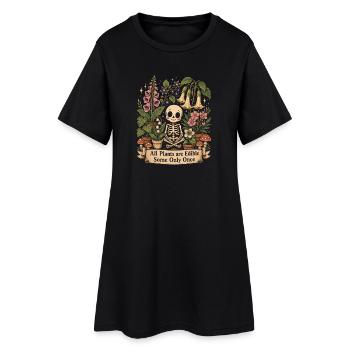 Toutes les plantes sont comestibles, certaines une seule fois - Robe T-shirt Femme - noir - Devant