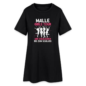 Malle Girls Tour Mallorca Party Urlaub Mädelstrip - Frauen T-Shirt-Kleid - Schwarz - Vorne