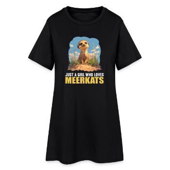 Suricate Erdmännchen - Robe T-shirt Femme - noir - Devant