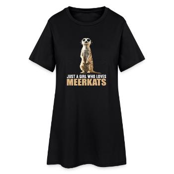 Suricate Erdmännchen - Robe T-shirt Femme - noir - Devant