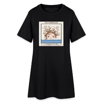 Sea of Tranquility and Thoughts - Women’s T-Shirt Dress - black - Front