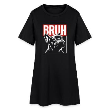 Graphismes BRUH Bulldog - Robe T-shirt Femme - noir - Devant