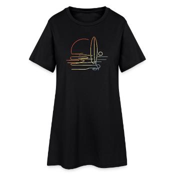 Look vintage surf - Robe T-shirt Femme - noir - Devant
