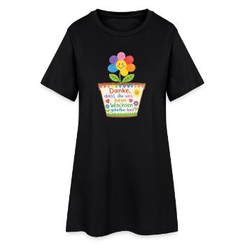 Danke das du uns beim Wachsen geholfen hast!  - Frauen T-Shirt-Kleid - Schwarz - Vorne