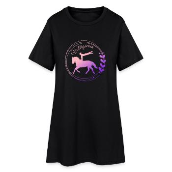 Voltigieren Flanke: Volti Pferdesport Pflichtübung - Frauen T-Shirt-Kleid - Schwarz - Vorne