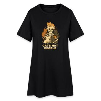 Chats, pas humains, squelette - Robe T-shirt Femme - noir - Devant