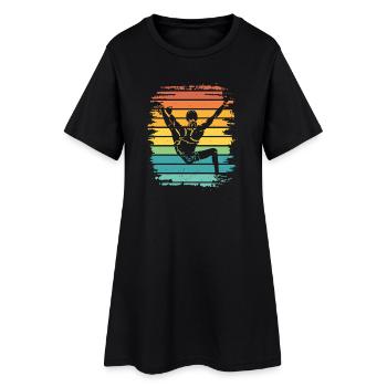 Boulderer Boulder Bouldern - Frauen T-Shirt-Kleid - Schwarz - Vorne