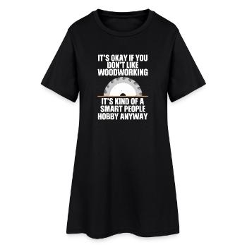 Smart Hobby Holzbearbeitungs-Tee - Frauen T-Shirt-Kleid - Schwarz - Vorne