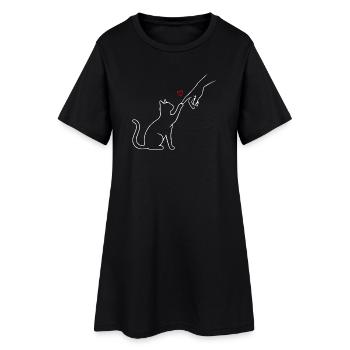 Équipe Cat Paw Cat Mom Heart Drôle - Robe T-shirt Femme - noir - Devant