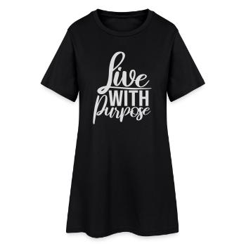 Vivre avec un but motivation sensée Mentalité dire - Robe T-shirt Femme - noir - Devant